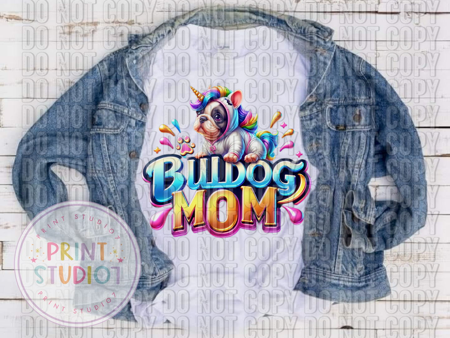Exclusive Unicorn Bulldog Mom