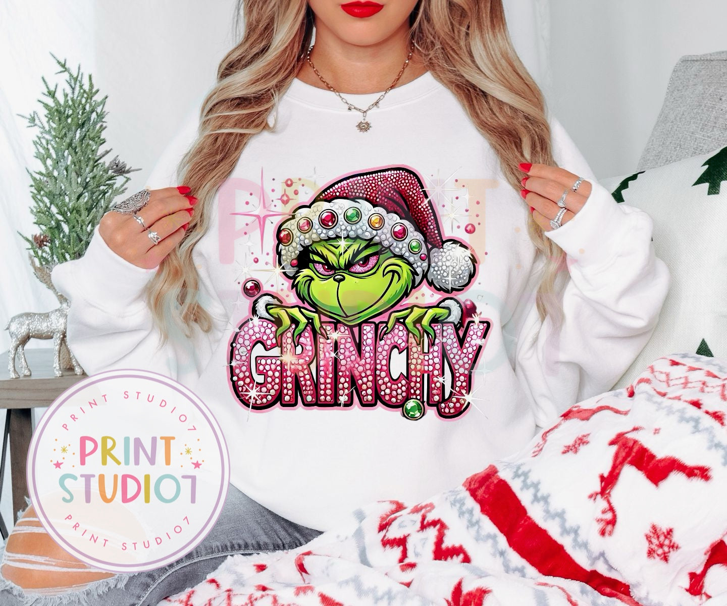 Christmas Meany Bling Pink