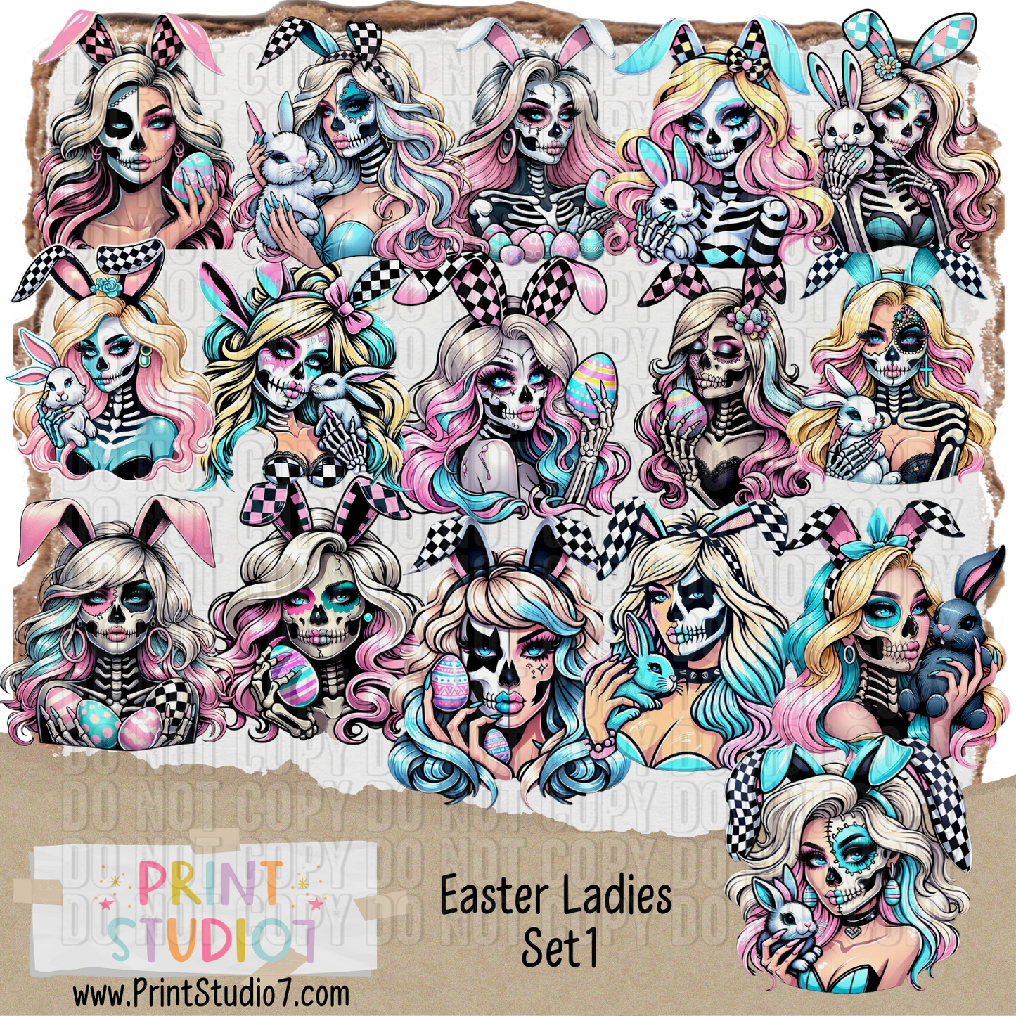 DIGITAL Easter Ladies Set1