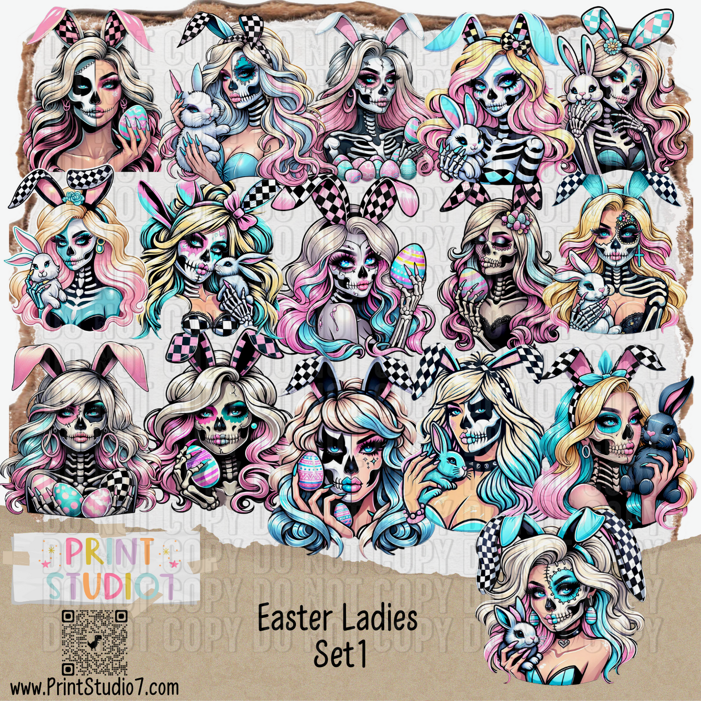 DIGITAL Easter Ladies Set1
