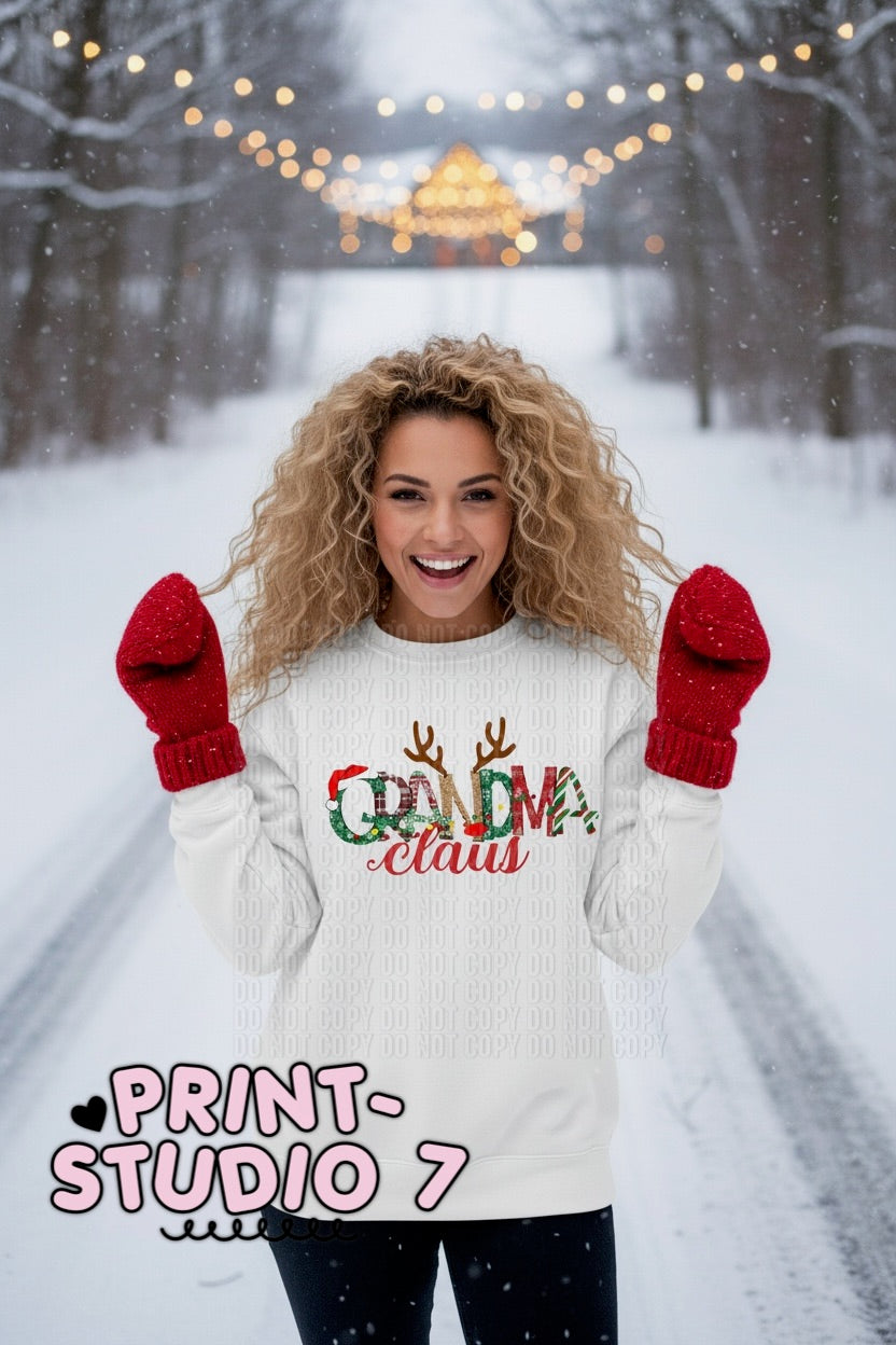 DTF Transfer Grandma Claus