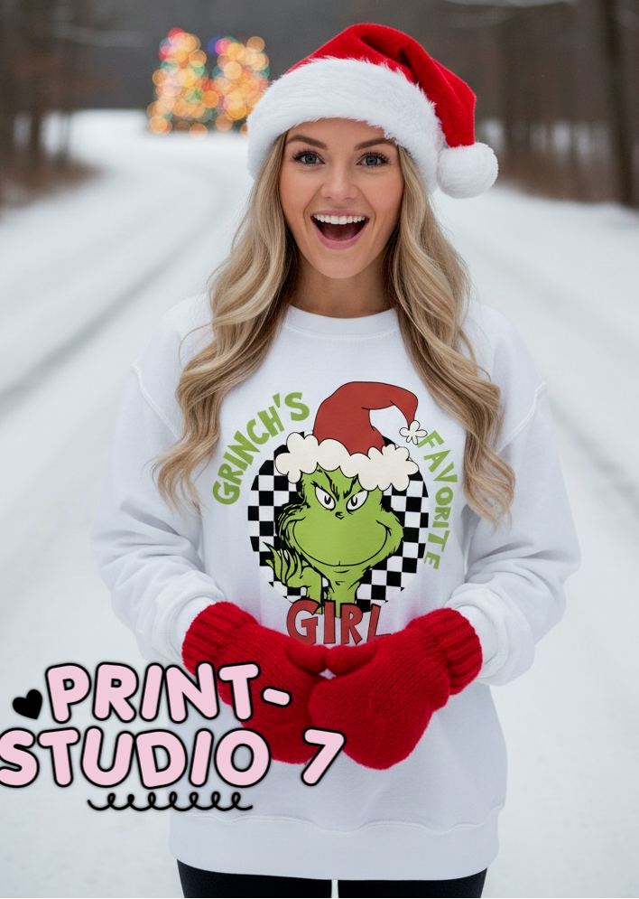 DTF Transfer Green's Favorite Girl Red