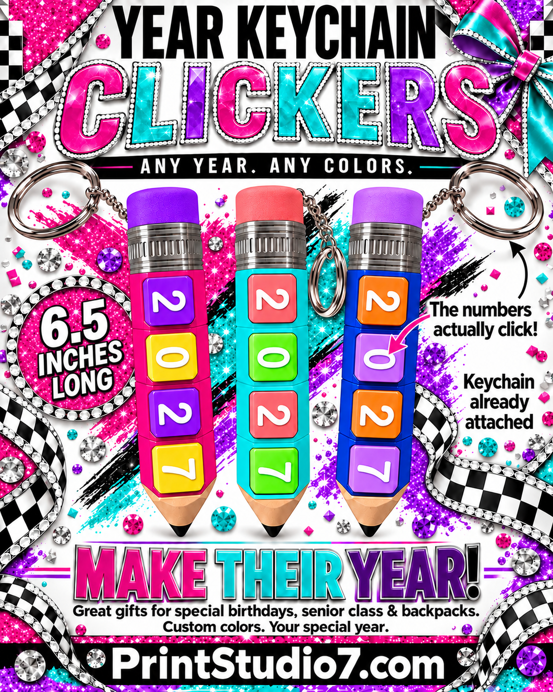 Year Clicker Keychain