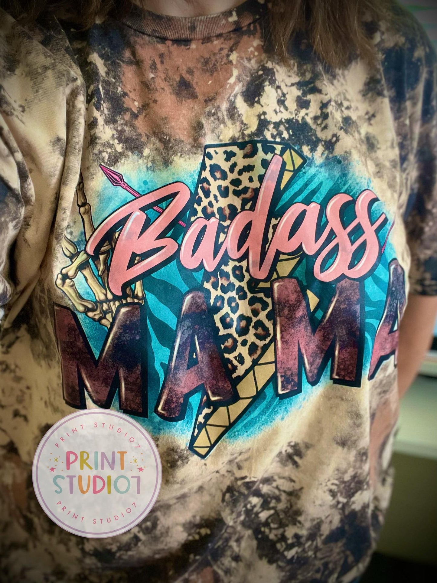 BadAss Mama Bleached Cow Print