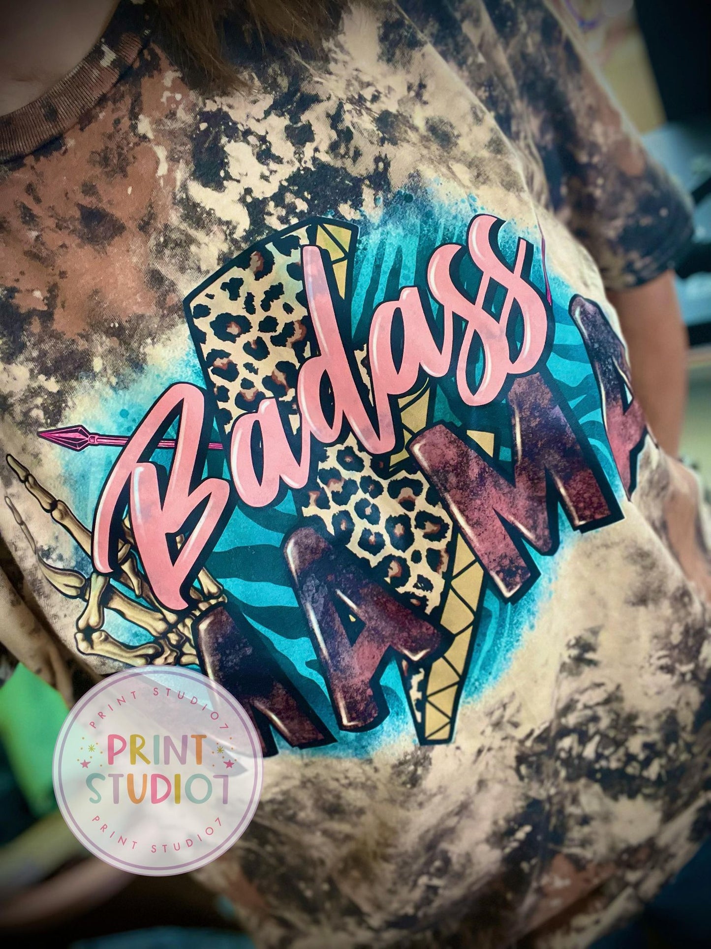 BadAss Mama Bleached Cow Print