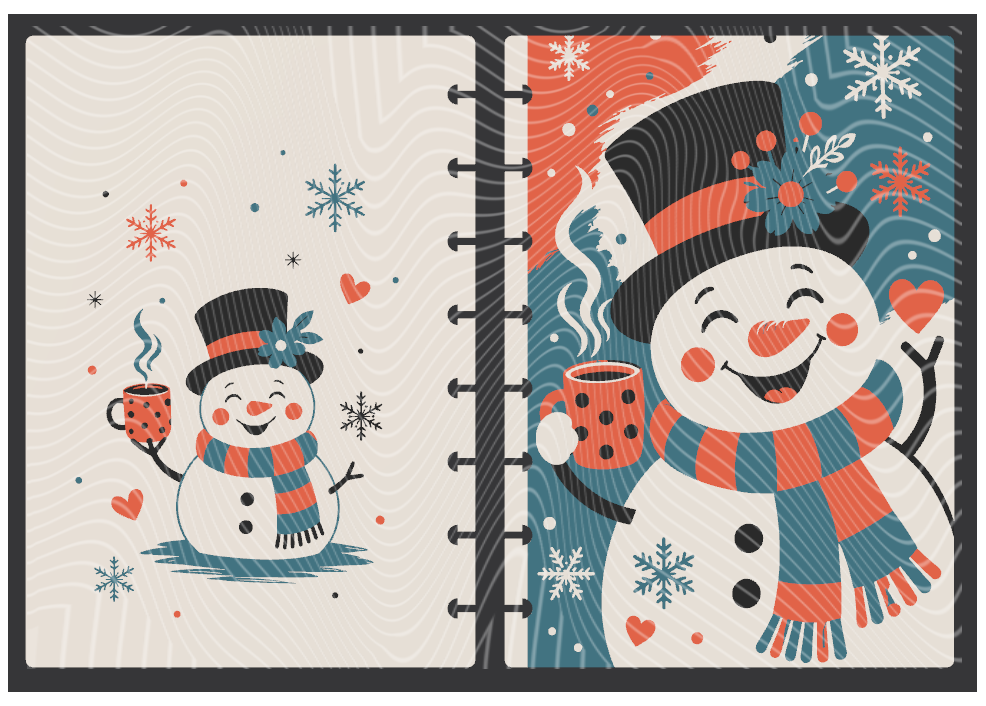 Snowman With Coffee Notebook