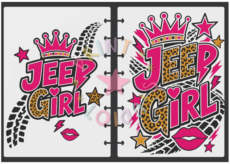 Jeep Girl -1 Pink Notebook