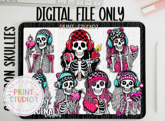 DIGITAL Cartoon Skullies Bundle