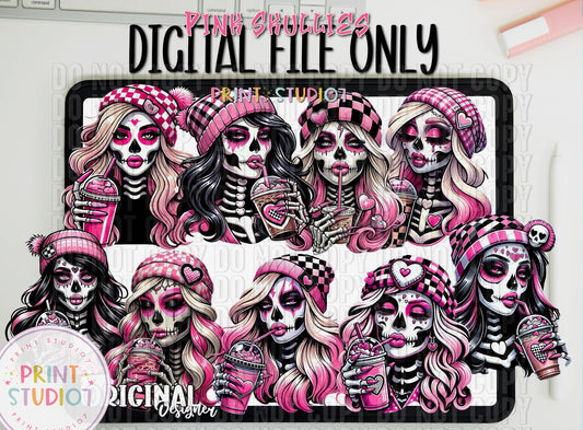 DIGITAL Pink Skullies Bundle 1