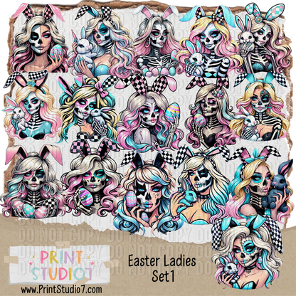 DIGITAL Easter Ladies Set1