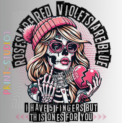 DIGITAL Roses Are Red Violets Are Blue-Skull Girl