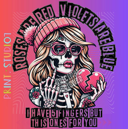 DIGITAL Roses Are Red Violets Are Blue-Skull Girl
