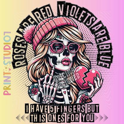 DIGITAL Roses Are Red Violets Are Blue-Skull Girl