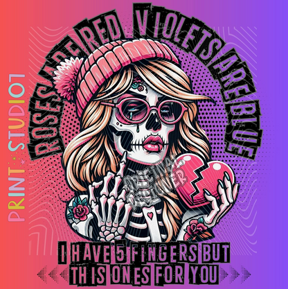 DIGITAL Roses Are Red Violets Are Blue-Skull Girl