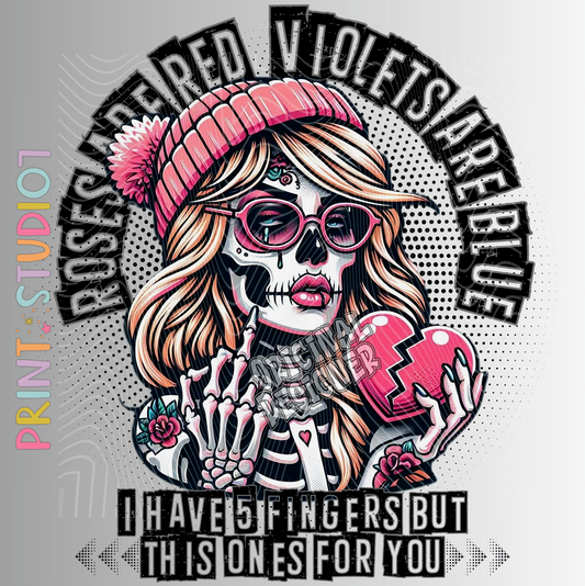 DIGITAL Roses Are Red Violets Are Blue-Skull Girl