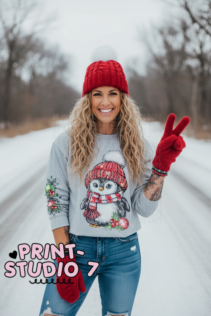 Christmas Penguin w/sleeve