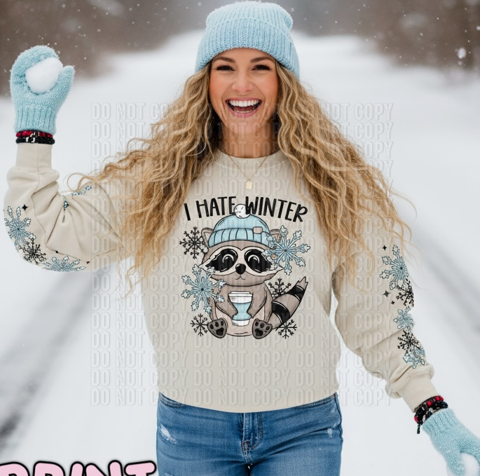 DTF Transfer I Hate Winter W/Sleeve Design