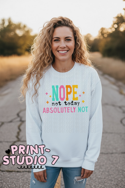 Nope Not Today, Absolutely Not