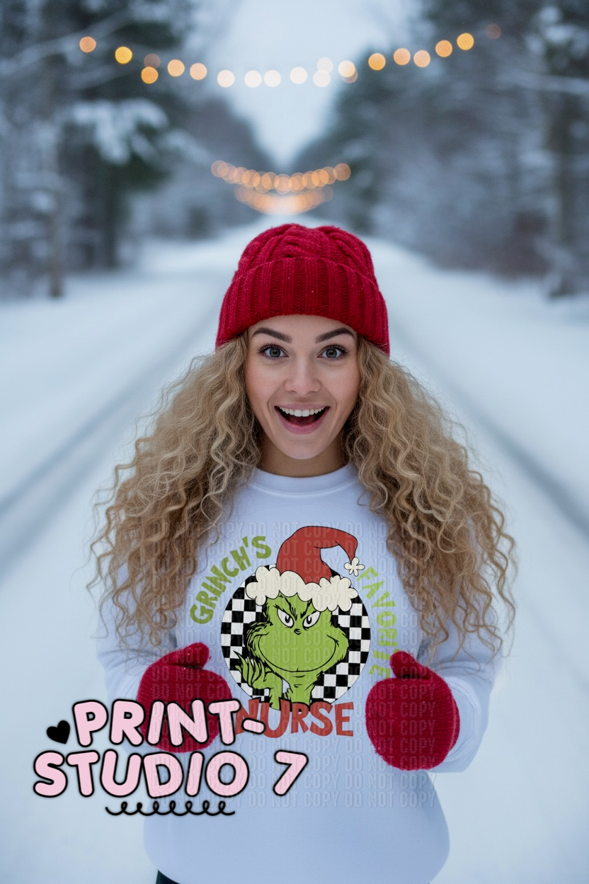 DTF Transfer Green's Favorite Nurse Red