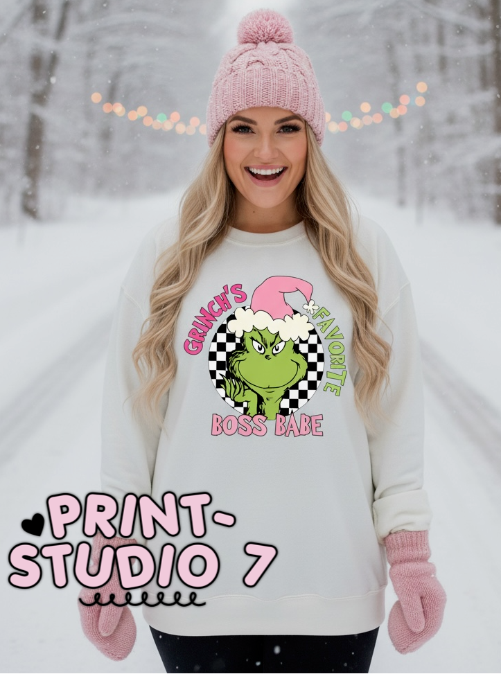 DTF Transfer Green's Favorite Boss Vibe Pink