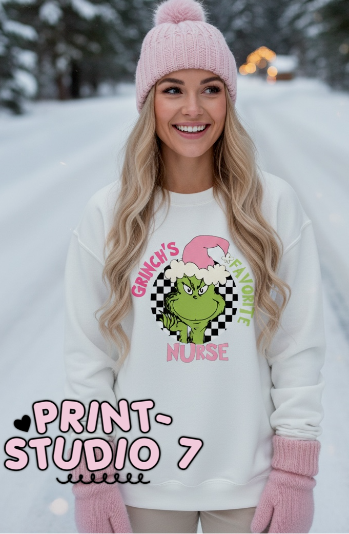 DTF Transfer Green's Favorite Nurse Pink