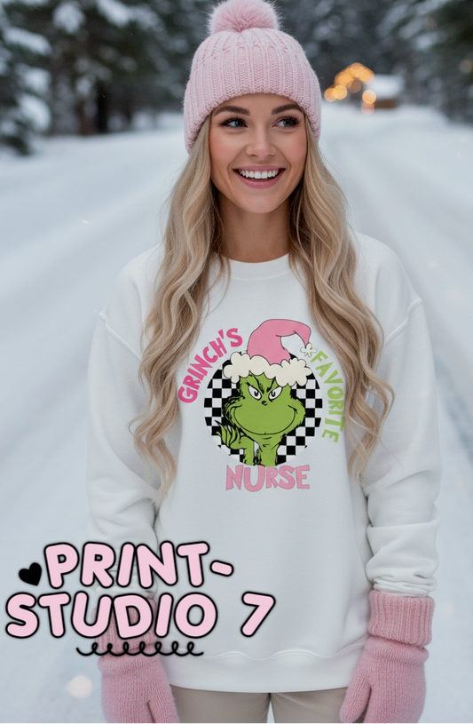 DTF Transfer Green's Favorite Nurse Pink