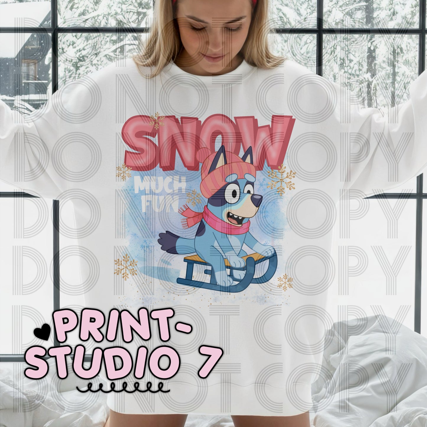 DTF Transfer Snow Blue