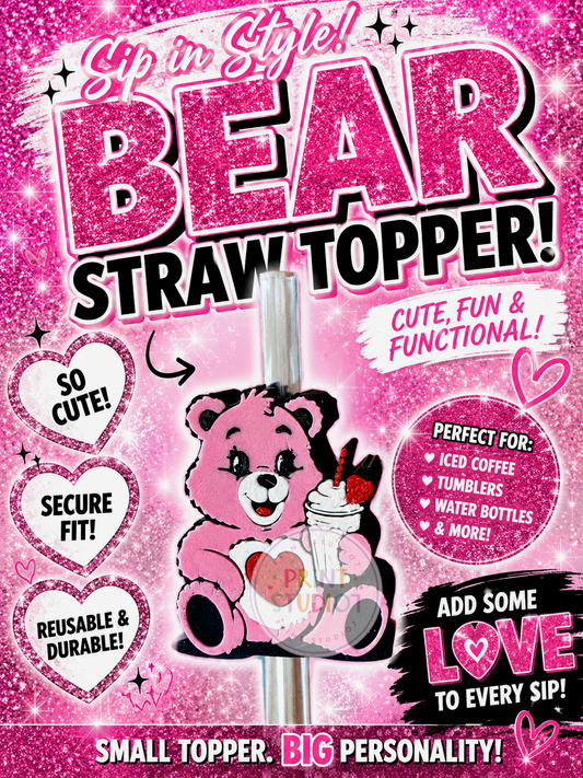 Straw Topper Milkshake Bear