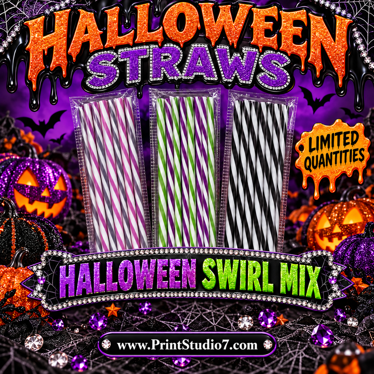 Straws: Halloween Theme - Stripes