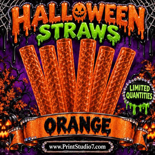 Straws: Halloween Theme - Orange