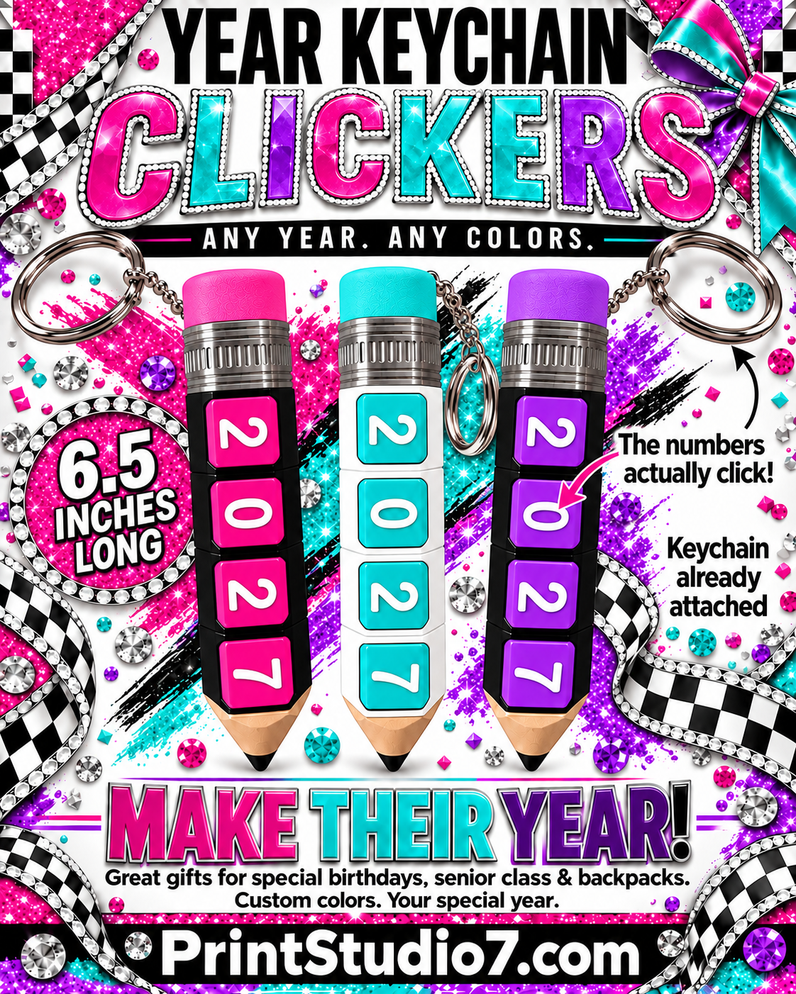 Year Clicker Keychain