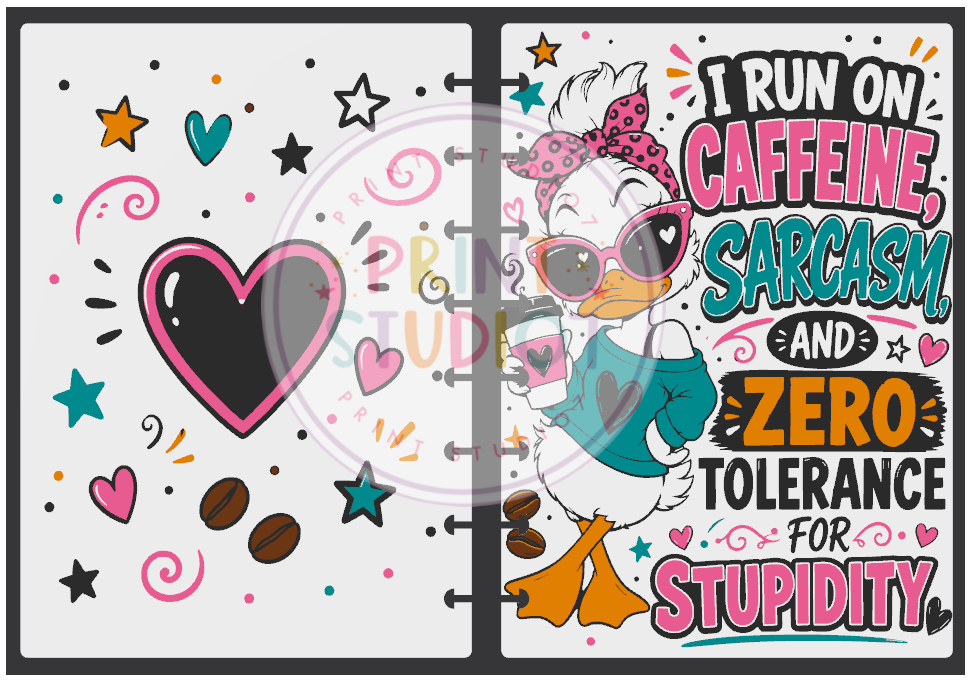 I Run On Caffeine Duck (6 colors only) Notebook