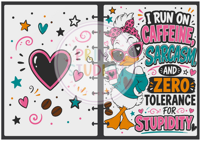 I Run On Caffeine Duck (6 colors only) Notebook