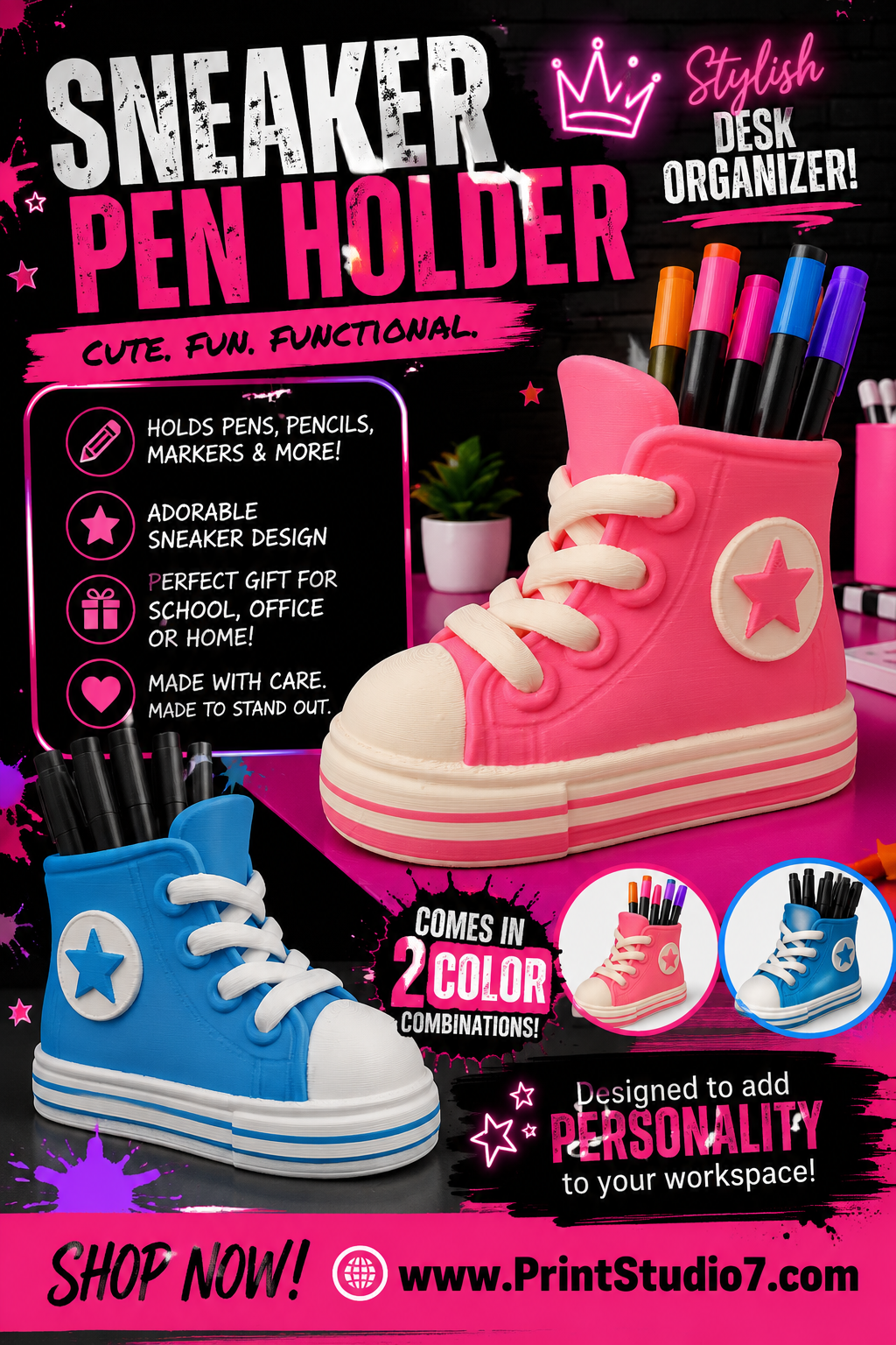 Hightop Shoe Pen Holder