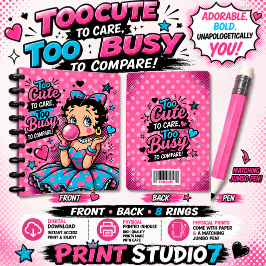 Too Cute To Care Boop Notebook