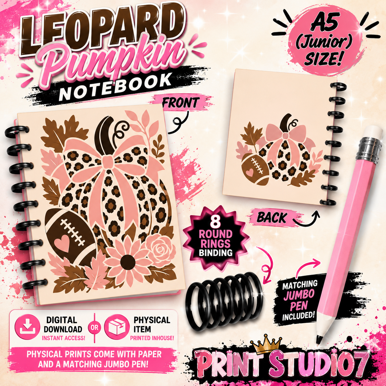Pumpkin Football Notebook