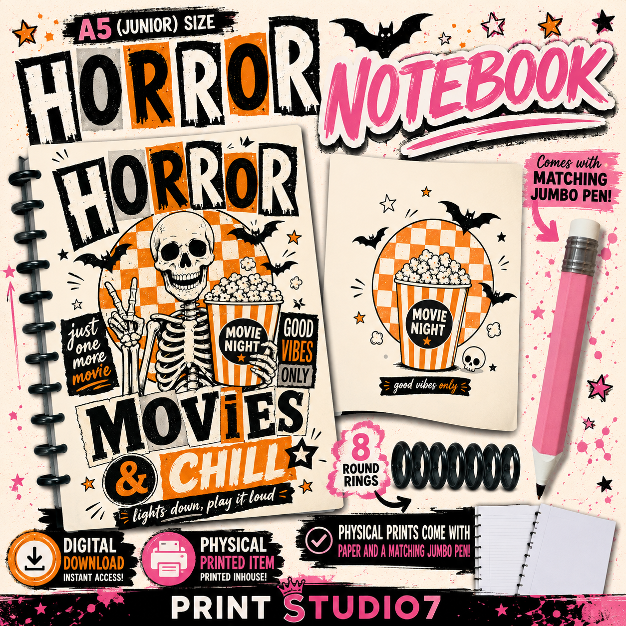 Horror Movies & Chills Notebook