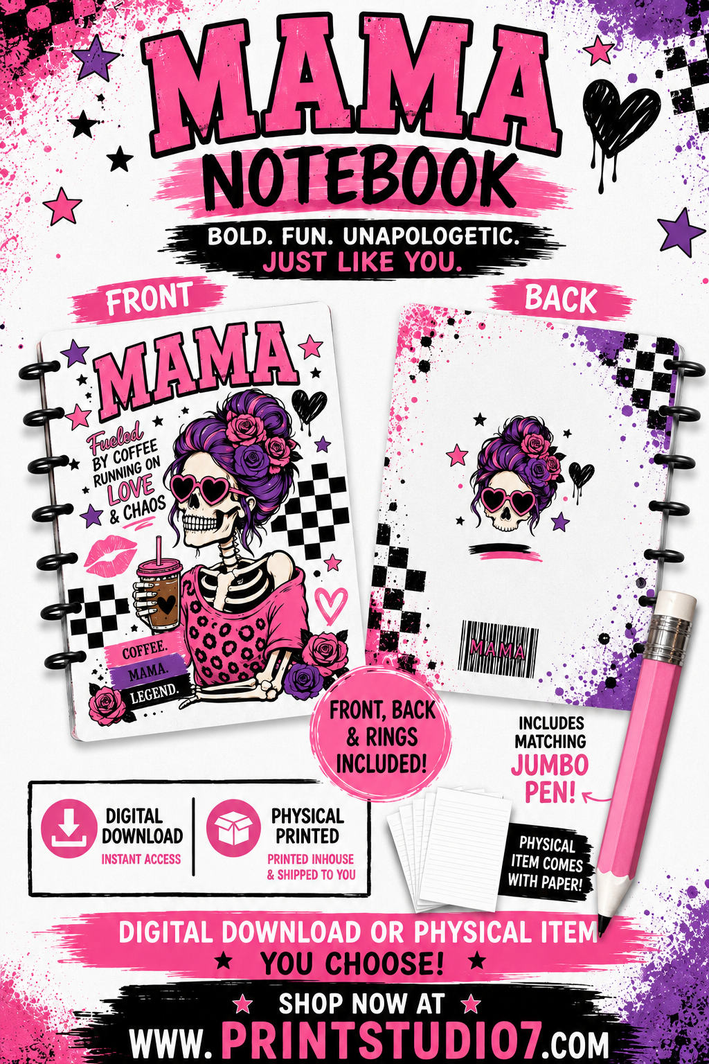 Mama Fueled By Coffee Notebook (shipped)