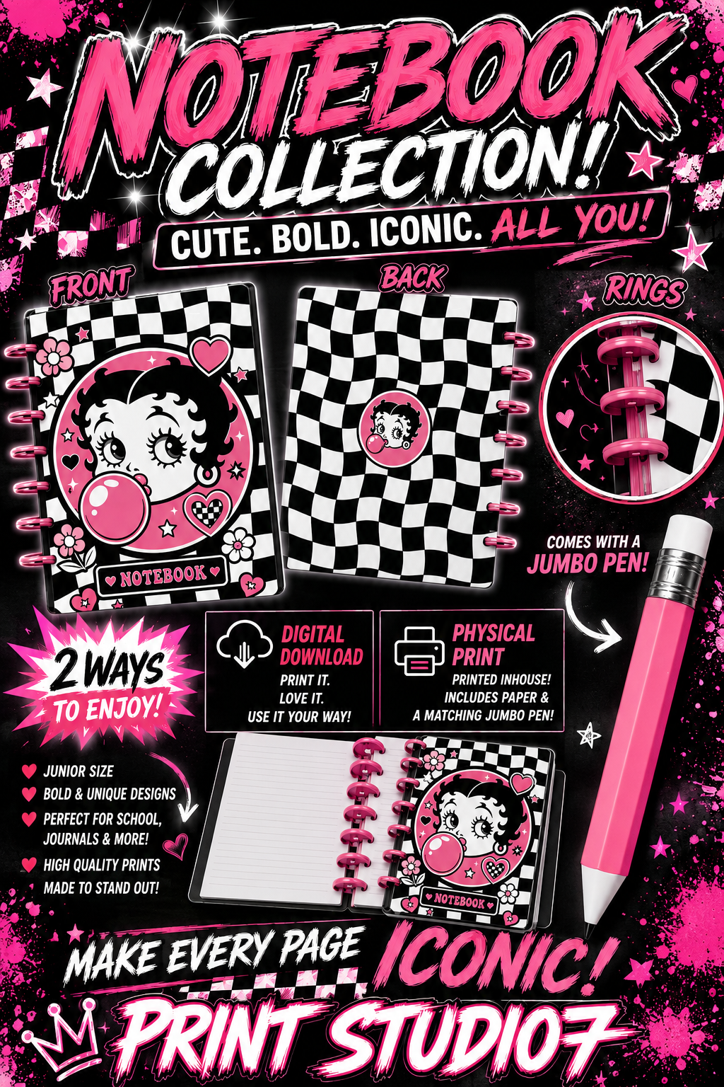 Checkered Fav Notebook (shipped)