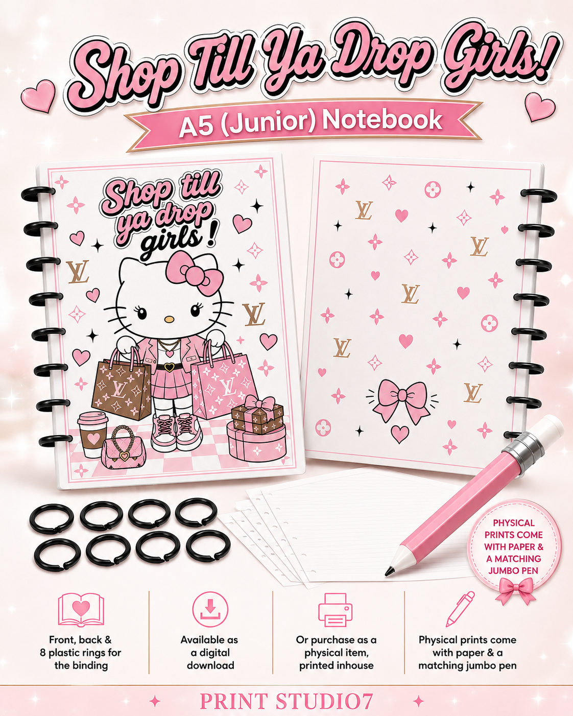 Shop Till Ya Drop Girls Notebook