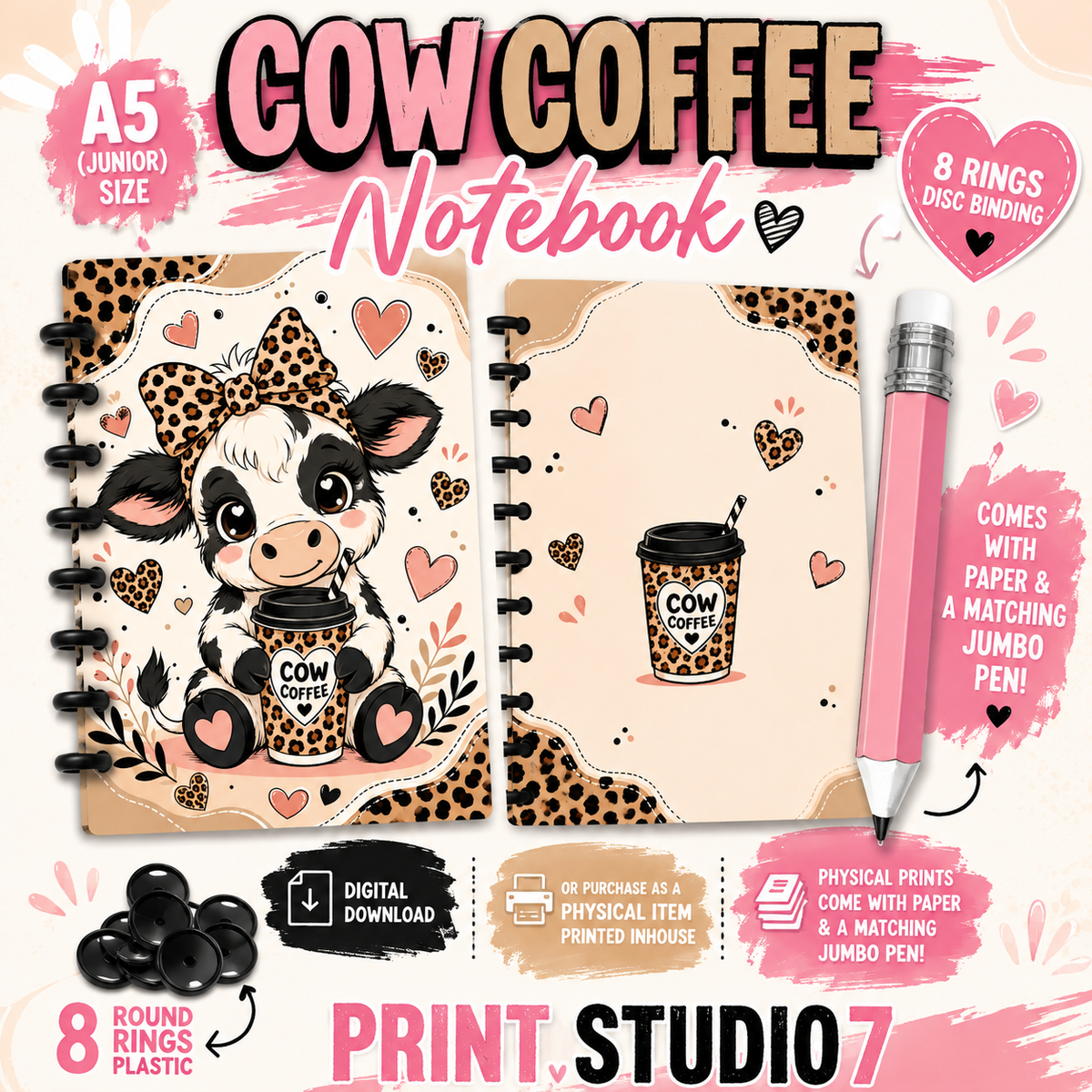 Cow Coffee Notebook