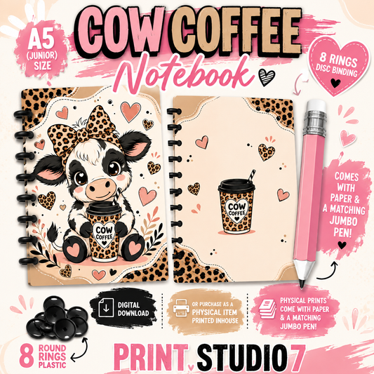 Cow Coffee Notebook