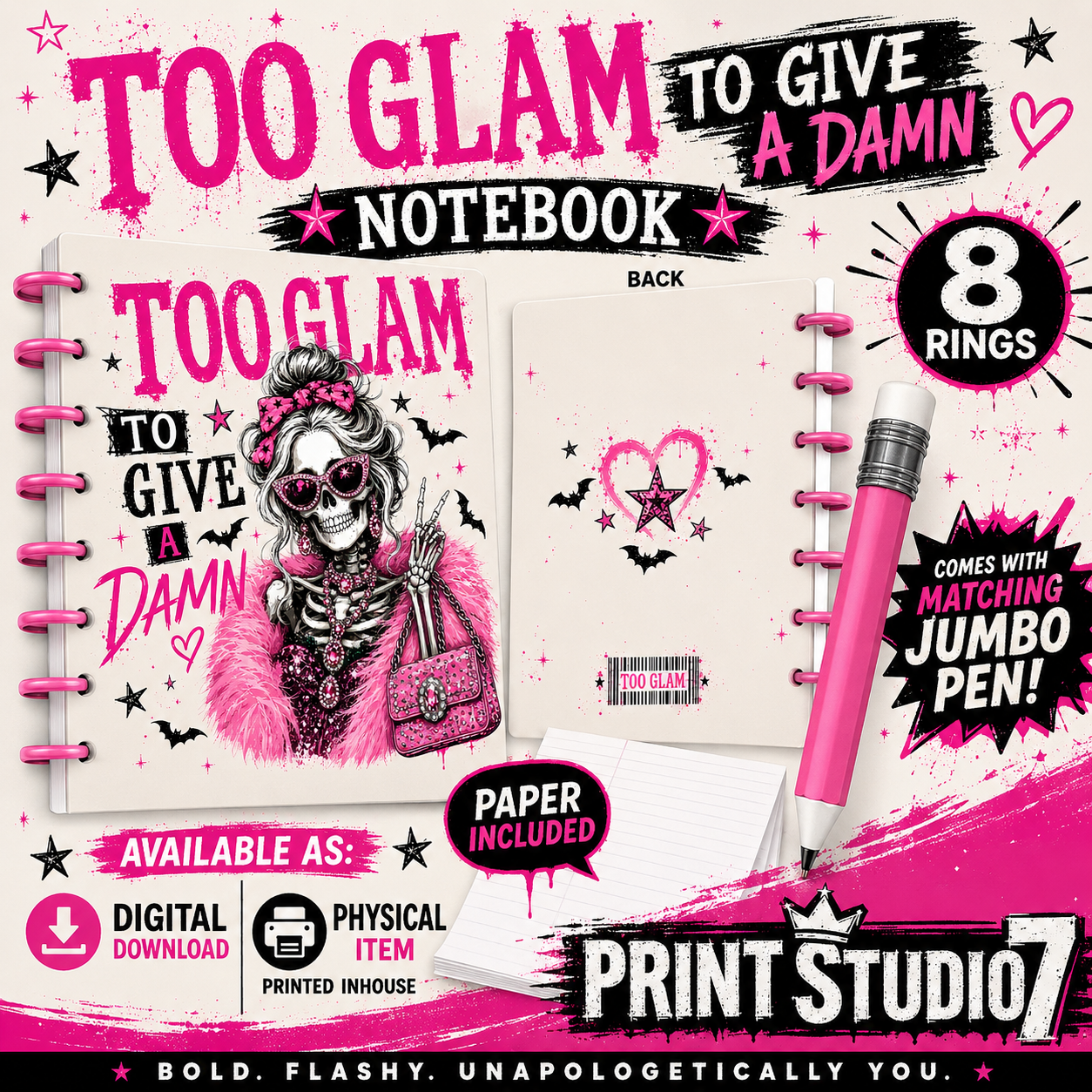 Too Glam To Give A Damn Notebook