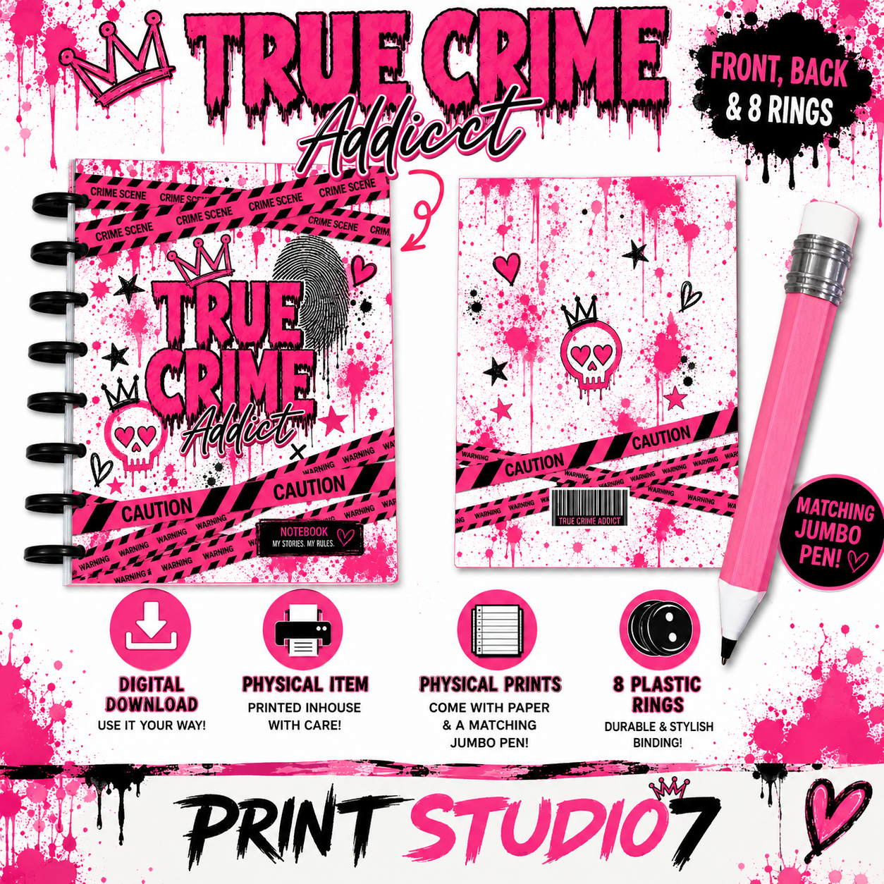 True Crime Pink Notebook
