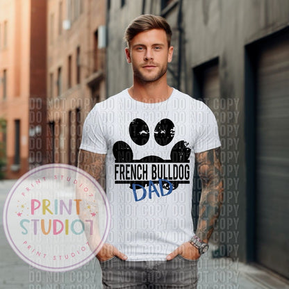 French bulldog Dad Paw Black