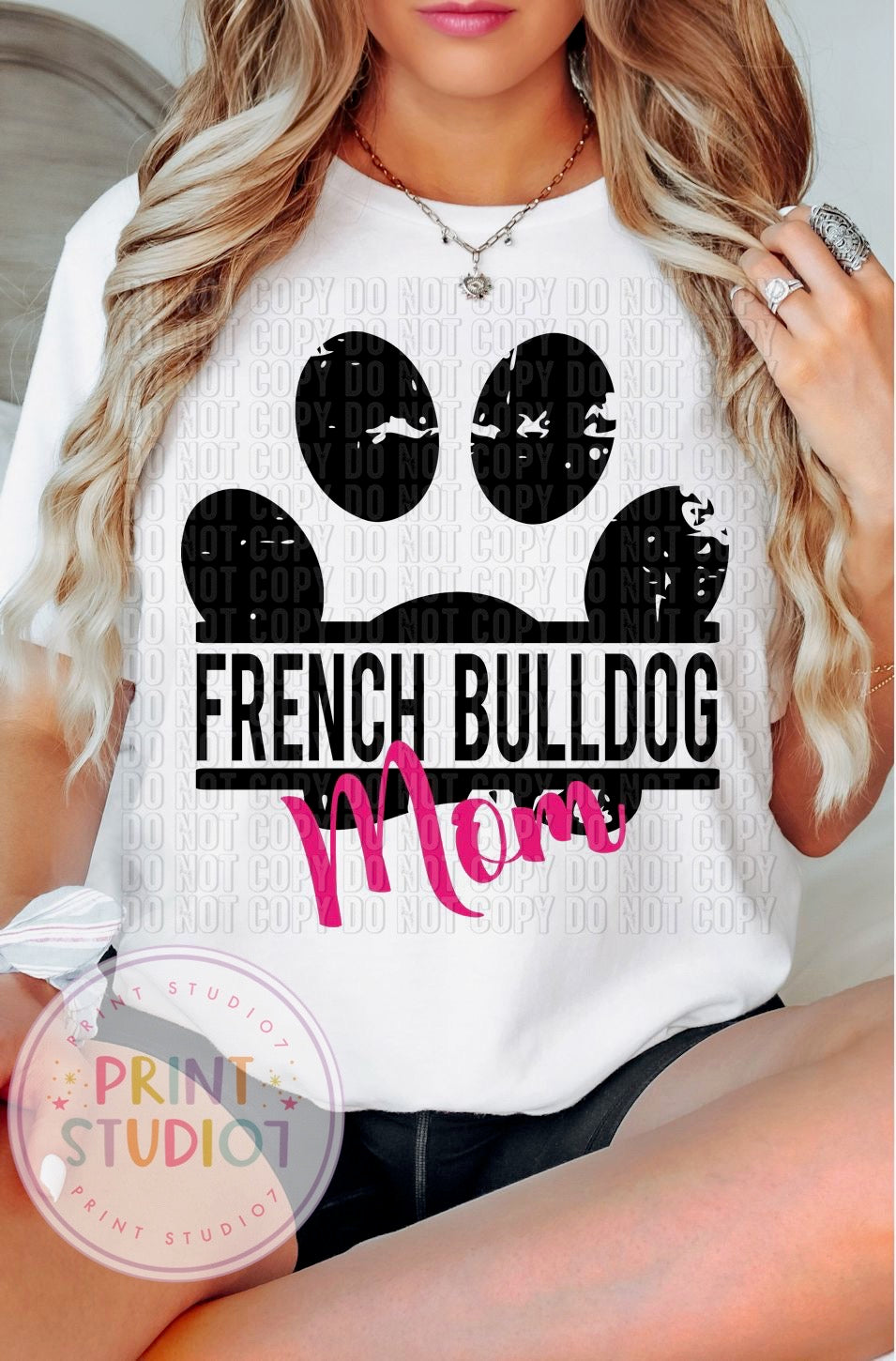 French bulldog Mom Paw Black