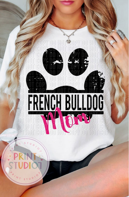 French bulldog Mom Paw Black