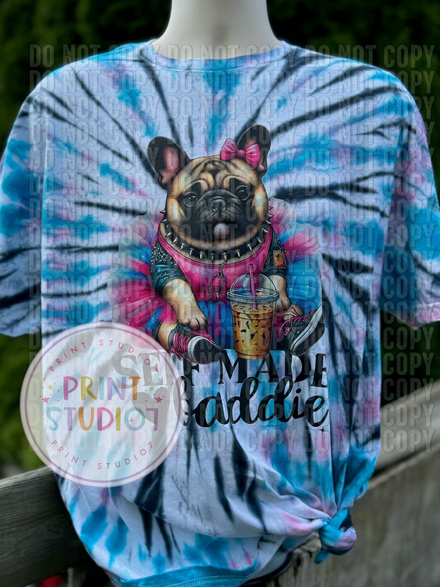 EXCLUSIVE ORIGINAL Self Made Baddie Frenchie T-shirt Dyed