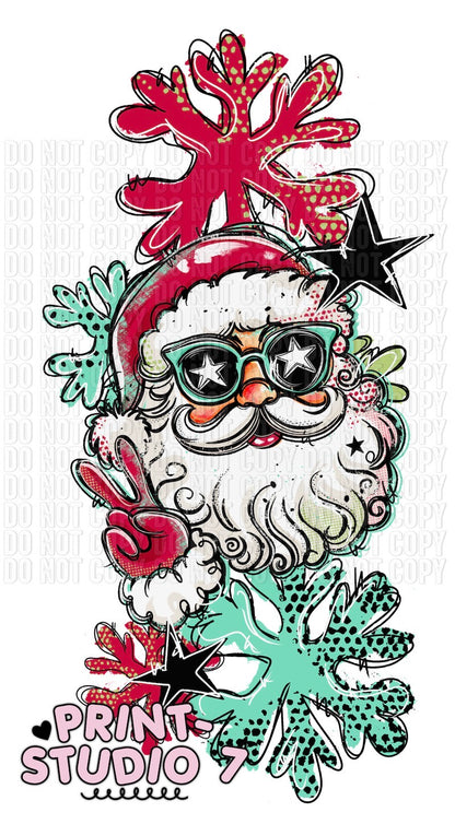 DTF Transfer Santa Doodles