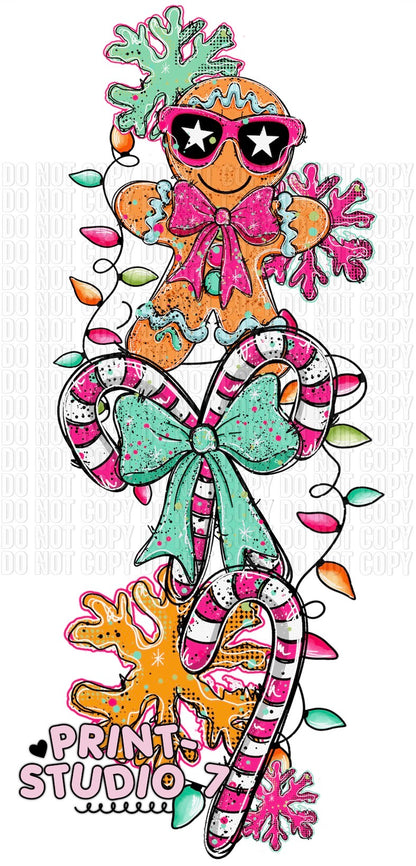 DTF Transfer Gingerbread Man Doodles W/Sleeve